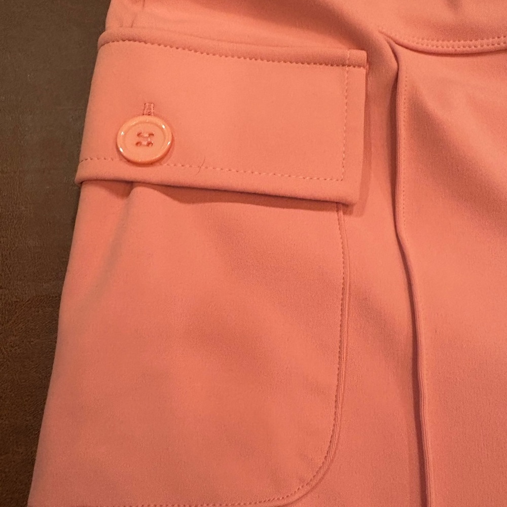 Halara $50 M SculptKnit High Waisted Side Flap Pocket Flare Cargo Pants PINK EUC - Picture 9 of 14
